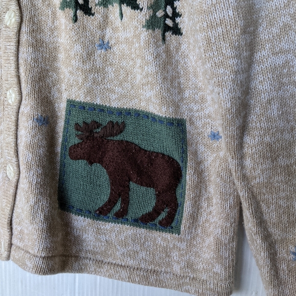VINTAGE woodland rustic embroidered cardigan - Picture 5 of 8